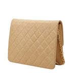 Chanel CC Logo Quilted Chain Shoulder Bag Beige Leather — view 2