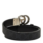 Gucci GG Supreme Interlocking Belt 75 30 Black Silver — view 3