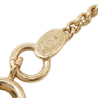Chanel CC Logo Quilted Bag Motif Chain Pendant Necklace Gold Rhinestone Plated — view 7