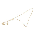 Chanel CC Logo Quilted Bag Motif Chain Pendant Necklace Gold Rhinestone Plated — view 4