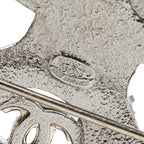 Chanel CC Logo Brooch Silver Metal Rhinestone — view 3
