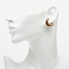 Chanel CC Logo Moon Motif Earrings Gold Plated Rhinestone — view 5