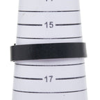 Chanel Logo Plate Bracelet Black Silver Leather Metal — view 7