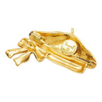 Chanel Vintage Ribbon Beret Brooch Gold Plated 1 — view 2
