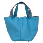 Hermes Picotin Lock PM Tresage Mini Bag Veau Epsom Blue Nord — view 3