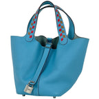 Hermes Picotin Lock PM Tresage Mini Bag Veau Epsom Blue Nord