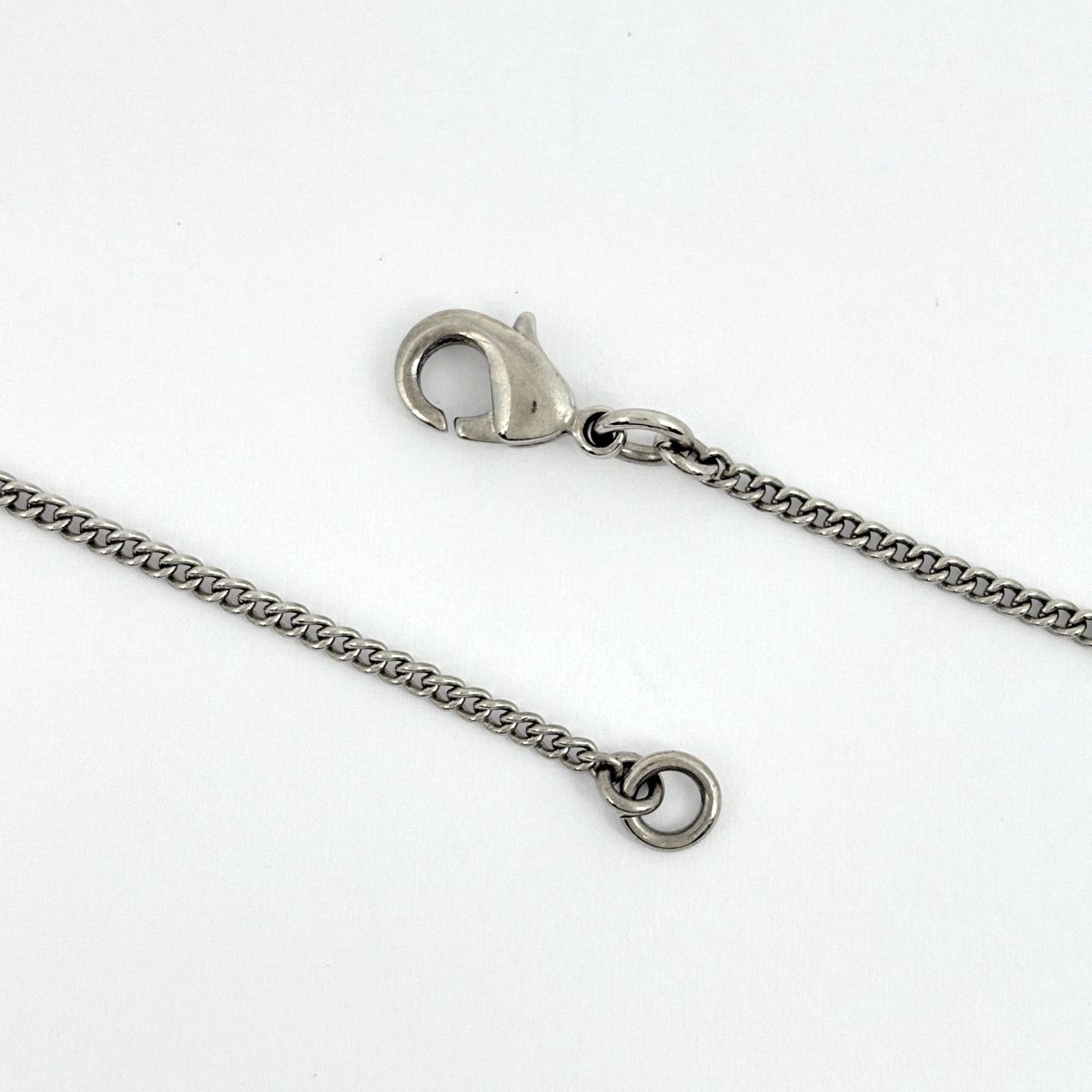 Chanel CC Logo Rhinestone Necklace Silver Plated — view 3