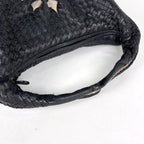 Bottega Veneta Intrecciato Shoulder Bag Leather Black Beige — view 8