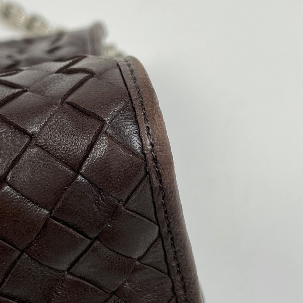 Bottega Veneta Intrecciato Chain Shoulder Bag Leather Brown — view 3
