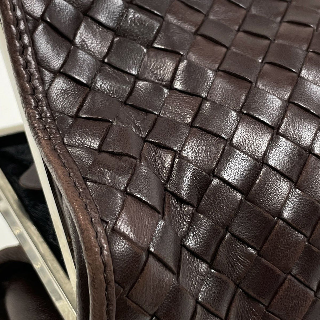 Bottega Veneta Intrecciato Chain Shoulder Bag Leather Brown — view 4