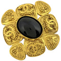 Chanel CC Logo Color Stone Brooch Gold Plated