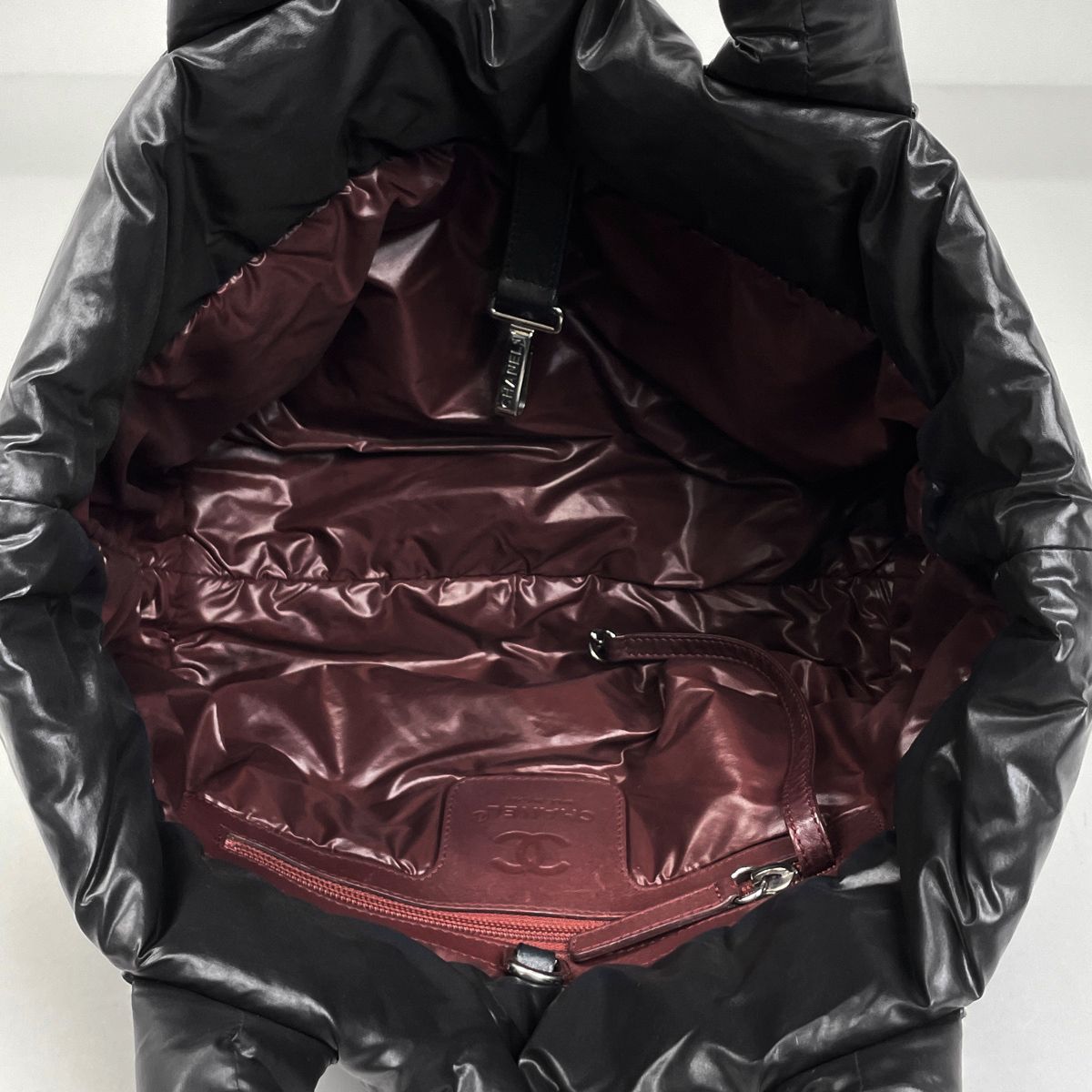 Chanel CC Logo Tote Nylon Black — view 8