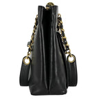 Chanel CC Logo Chain Tote Leather Black — view 4