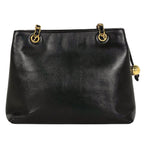 Chanel CC Logo Chain Tote Leather Black — view 3