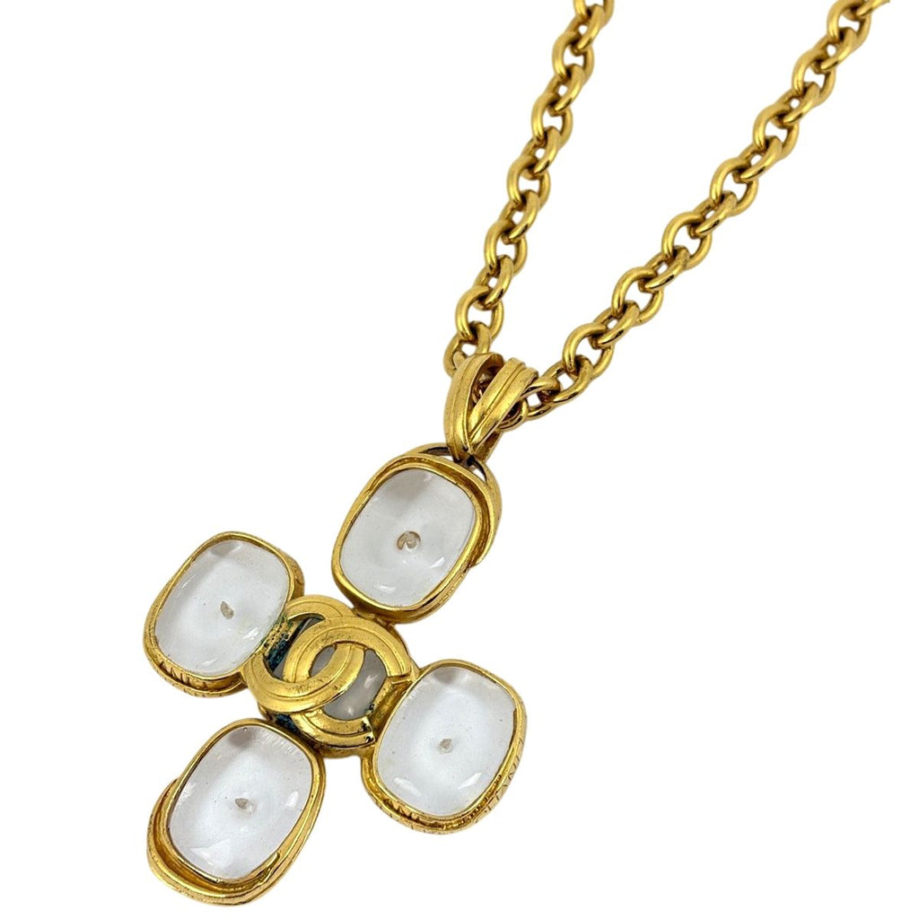 Chanel CC Logo Chain Necklace Gripoix Gold Plated