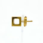Hermes Cage Cube Earrings Logo Gold Plated Black — view 2
