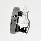 Chanel CC Logo Earrings Round Metal Black — view 2