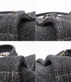 Chanel Chain Shoulder Bag Denim Gold Deauville MM — view 5