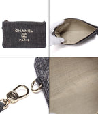 Chanel Chain Shoulder Bag Denim Gold Deauville MM — view 8