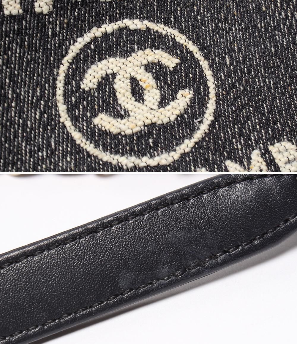 Chanel Chain Shoulder Bag Denim Gold Deauville MM — view 7
