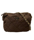 Prada Nylon Chain Shoulder Bag Crossbody Triangle Plate