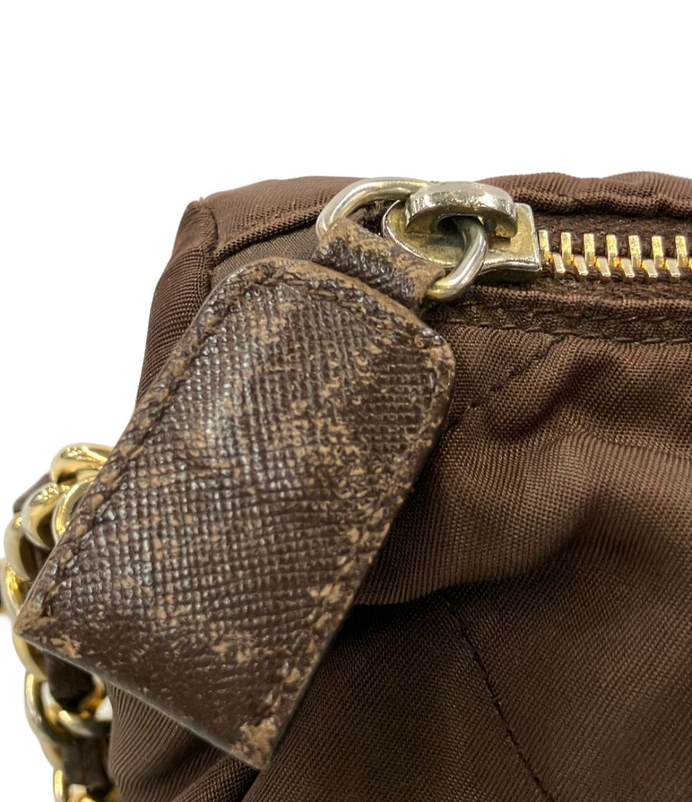 Prada Nylon Chain Shoulder Bag Crossbody Triangle Plate — view 9