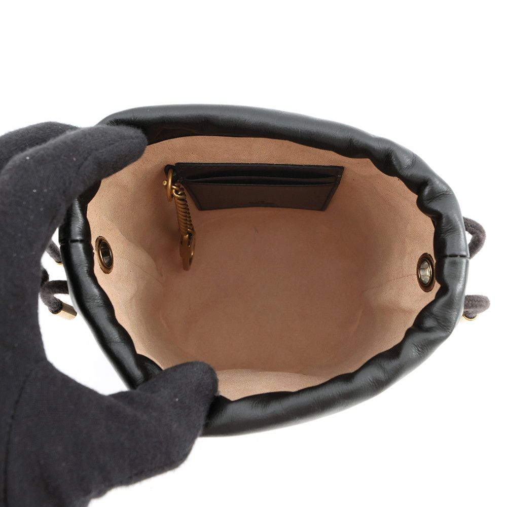 Gucci Chain Shoulder Bag GG Marmont Mini Quilted Black — view 5