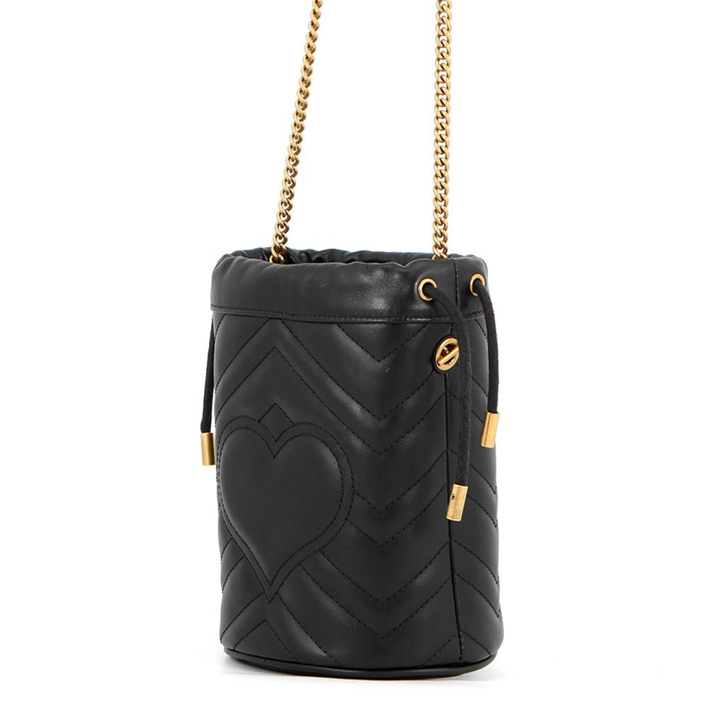 Gucci Chain Shoulder Bag GG Marmont Mini Quilted Black — view 2