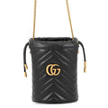 Gucci Chain Shoulder Bag GG Marmont Mini Quilted Black