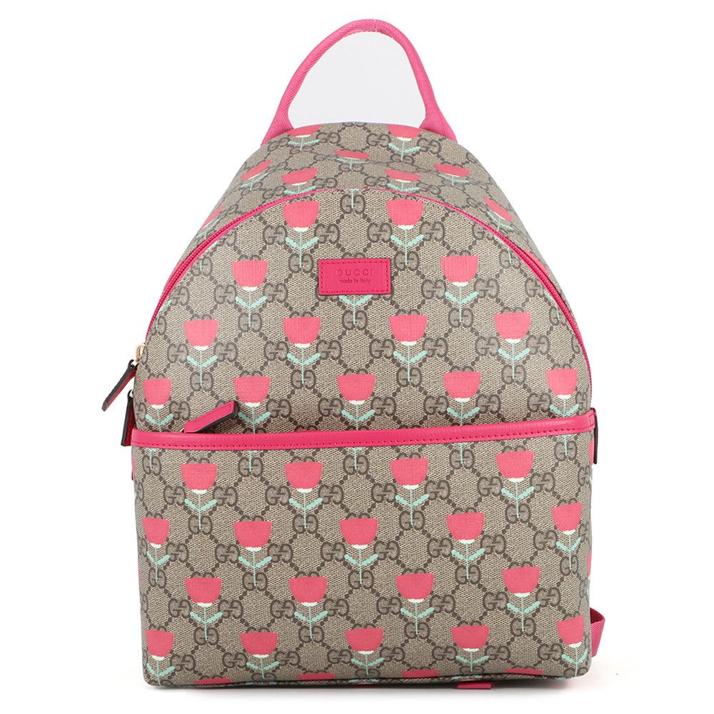 Gucci Backpack GG Supreme Flower Print Children Kids Kim Seungyoung