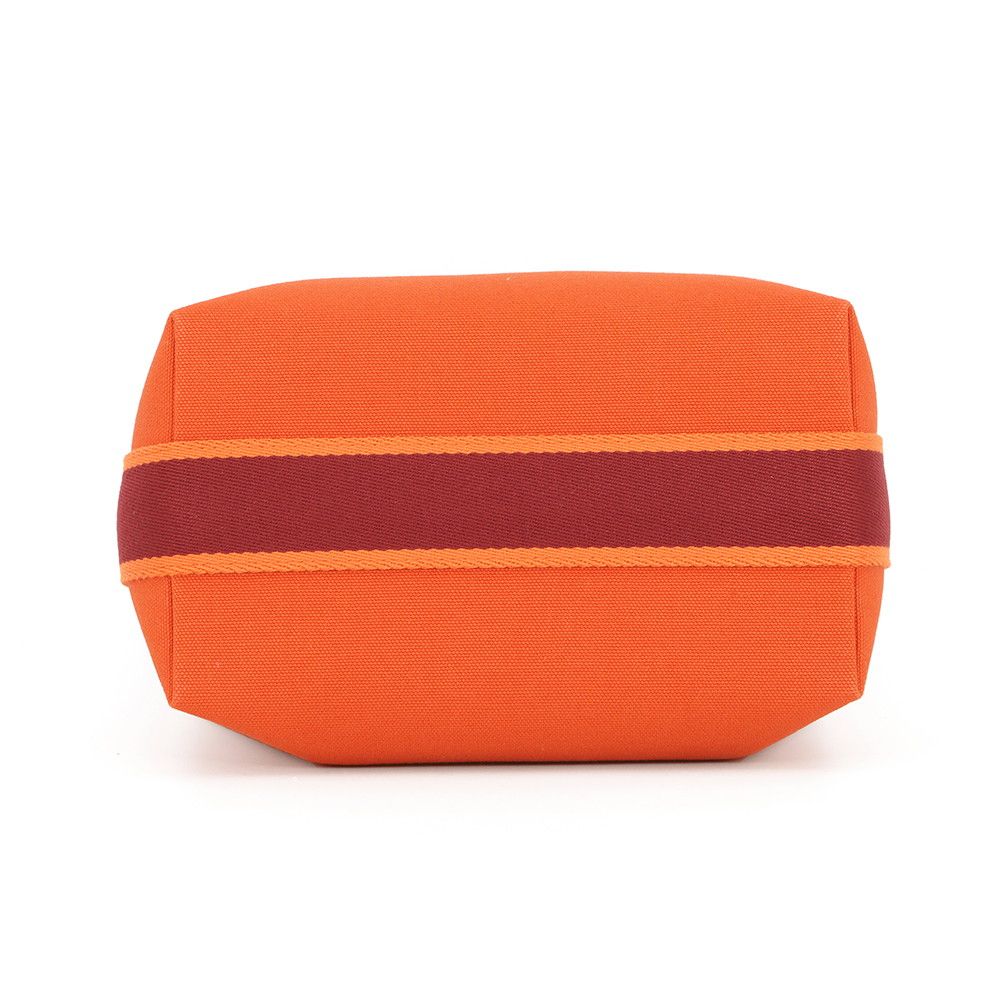 Hermes Handbag Bordeaux Silver Canvas Orange — view 3