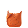 Hermes Shoulder Bag Evelyne 3 23 Orange Silver Taurillon Clemence