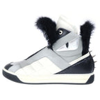 Fendi Studded Furmon Star High Cut Sneakers Gray