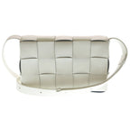 Bottega Veneta Cassette Intrecciato Cross Belt Bag White Leather — view 2