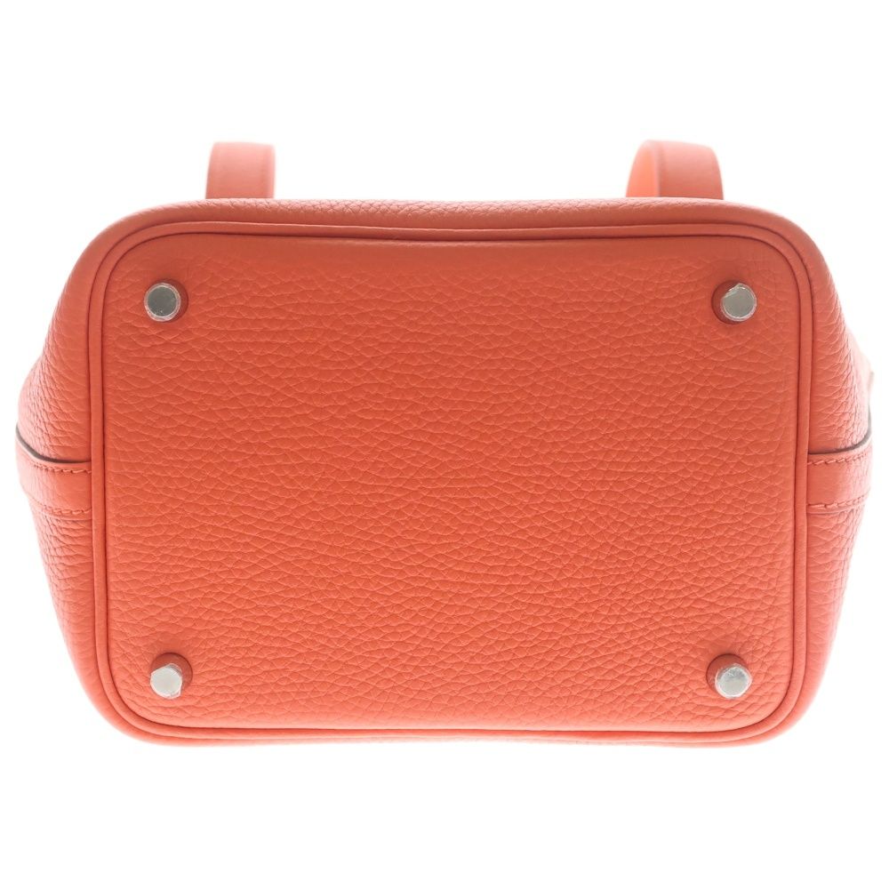 Hermes Picotin Lock PM Taurillon Clemence Rouge Pivoine Handbag Silver Red — view 5