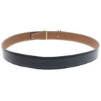 Hermes O Carre Gold Logo Buckle Reversible Leather Belt Black Brown — view 2