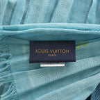 Louis Vuitton Damier Stripes Stole Etole Stripe Shawl Blue Scarf — view 5