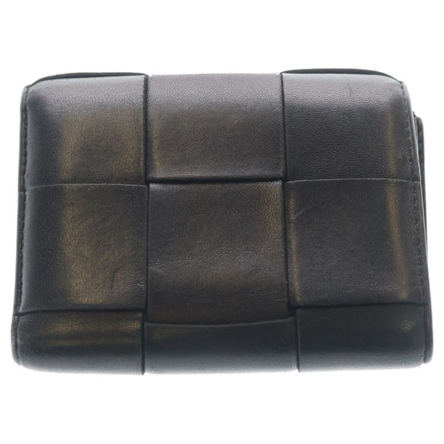 Bottega Veneta Cassette Maxi Intrecciato Leather Wallet Trifold Black — view 2
