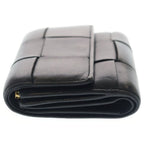 Bottega Veneta Cassette Maxi Intrecciato Leather Wallet Trifold Black — view 3