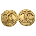 Chanel CC Logo Oval Earrings Gold