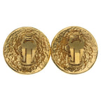 Chanel CC Logo Oval Earrings Gold — view 2