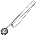 Chanel Smile Necklace Stone Pendant Chain Silver — view 2