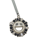 Chanel Smile Necklace Stone Pendant Chain Silver — view 3