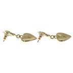 Chanel CC Logo Rhinestone Heart Motif Earrings Gold — view 4