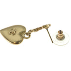 Chanel CC Logo Rhinestone Heart Motif Earrings Gold — view 6