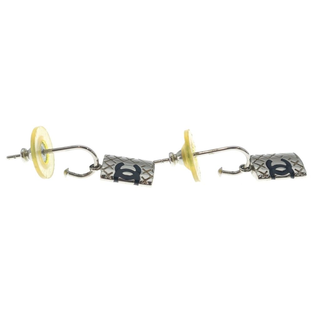 Chanel Cambon CC Logo Earrings Silver — view 4