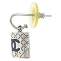 Chanel Cambon CC Logo Earrings Silver