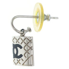 Chanel Cambon CC Logo Earrings Silver