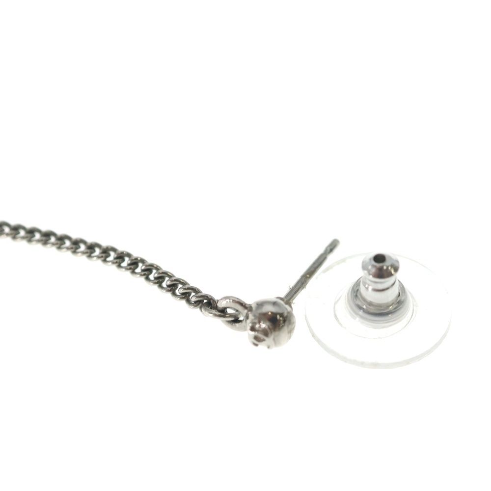 Chanel CC Logo Crystal Swing Earrings Silver — view 6