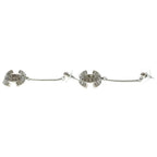Chanel CC Logo Crystal Swing Earrings Silver — view 3
